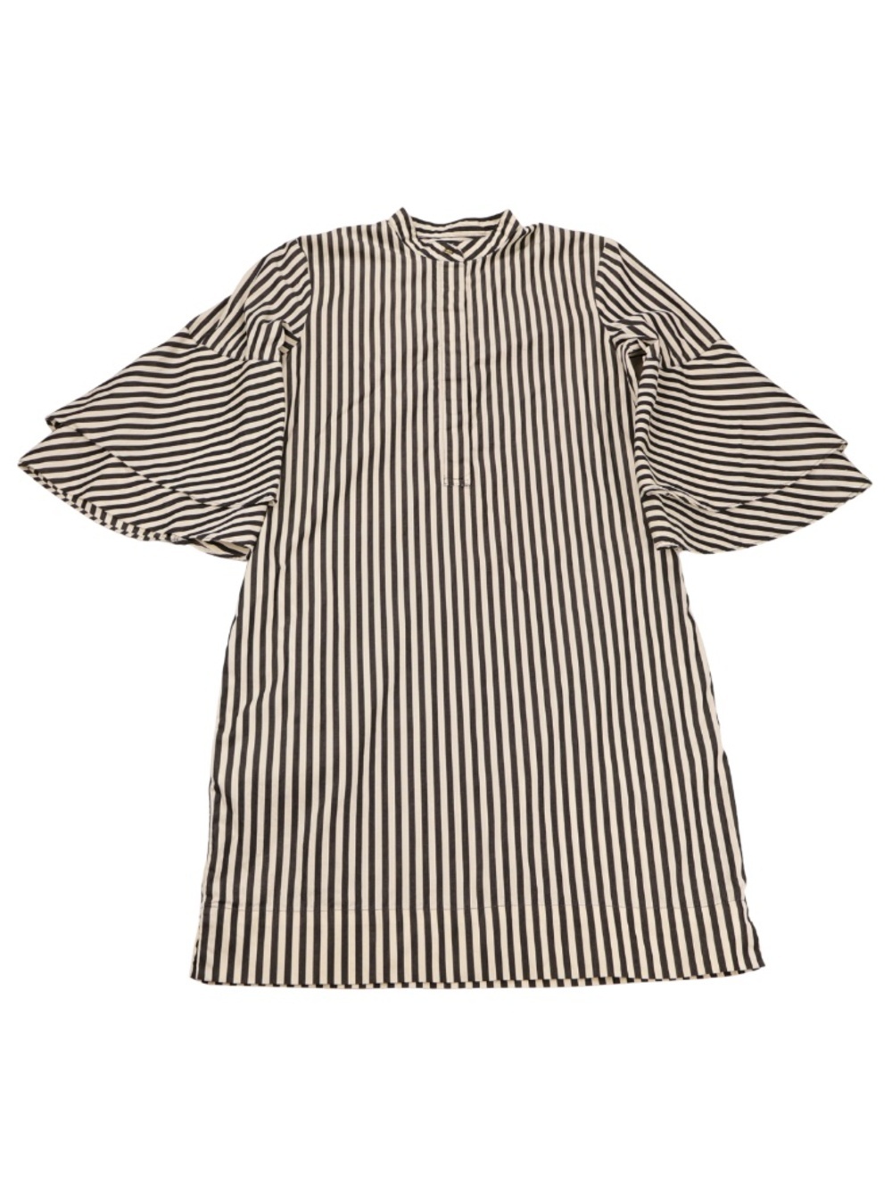 Lauren Ralph Lauren Black Cream Striped Bell Sleeve Shift Dress Size 2
